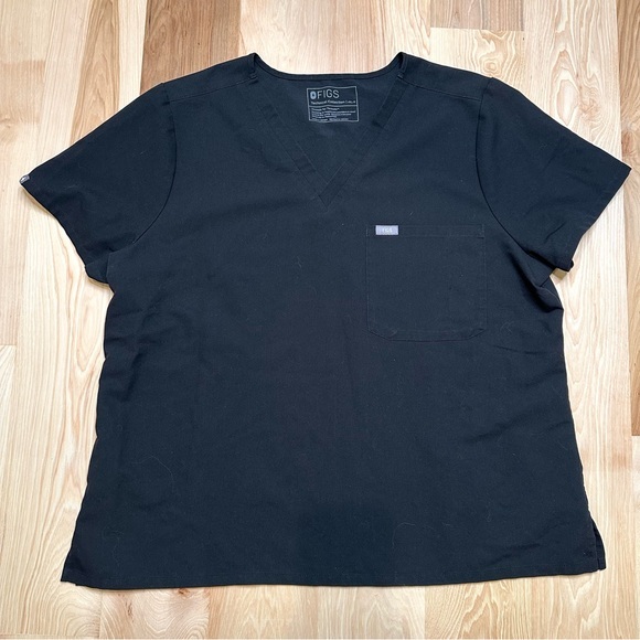 Figs Tops - Figs Black Catarina One Pocket Scrub Top women’s size XXL Petite
